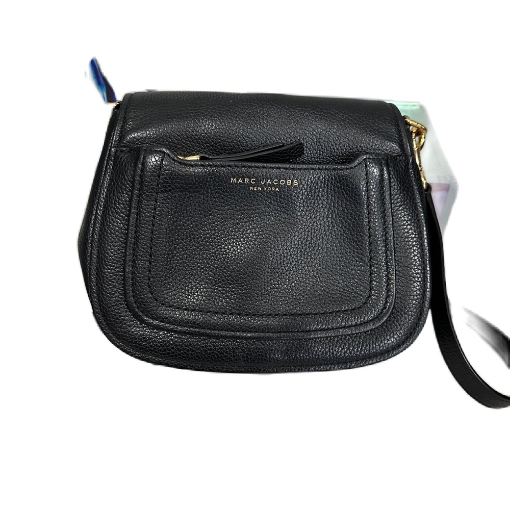 Marc Jacobs Black Pebbled Leather Crossbody Bag with Gold Hardware - Picture 2 of 13